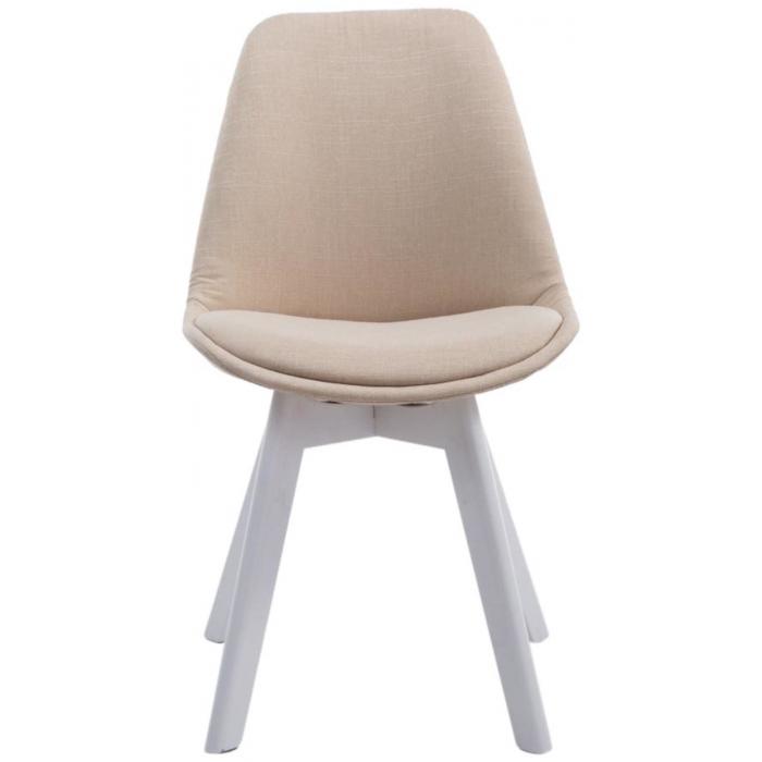 4er Set Besuchersthle HLO-CP2 Wei Stoff ~ creme