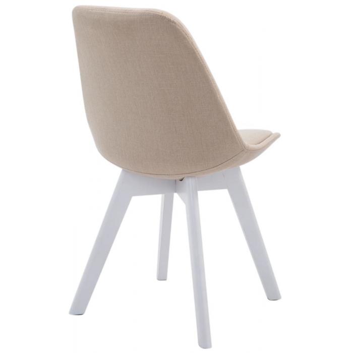 4er Set Besuchersthle HLO-CP2 Wei Stoff ~ creme