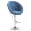 Barhocker HLO-CP88 V2 Stoff chrom ~ blau