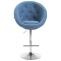 Barhocker HLO-CP88 V2 Stoff chrom ~ blau