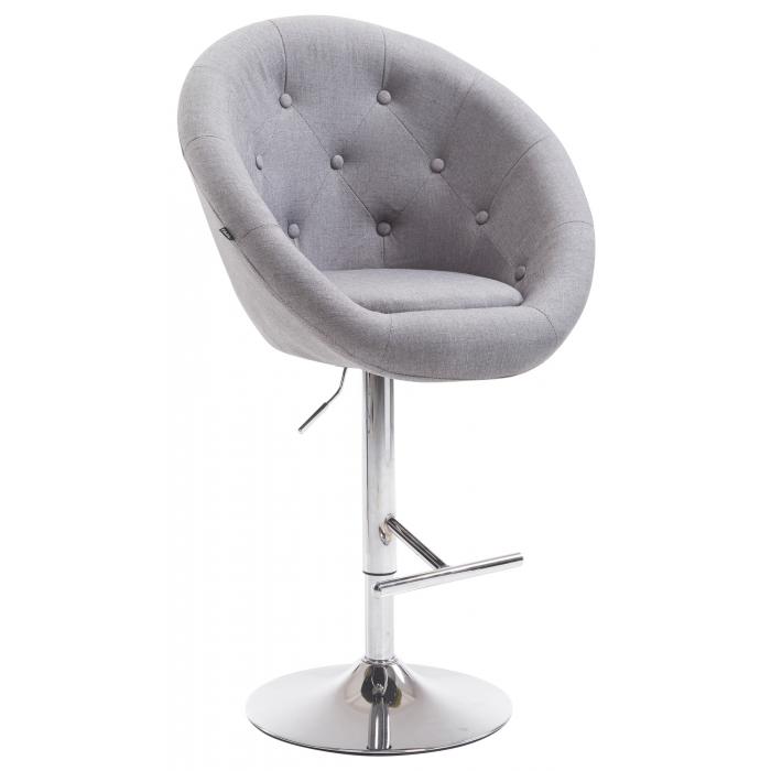 Barhocker HLO-CP88 V2 Stoff chrom ~ grau
