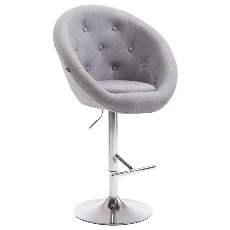 Barhocker HLO-CP88 V2 Stoff chrom ~ grau