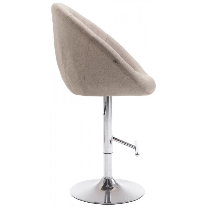 Barhocker HLO-CP88 V2 Stoff chrom ~ taupe