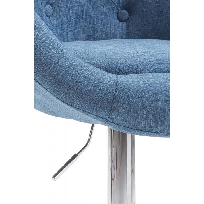 Barhocker HLO-CP88 V2 Stoff chrom ~ blau