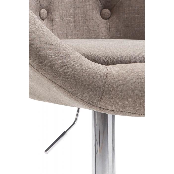 Barhocker HLO-CP88 V2 Stoff chrom ~ taupe