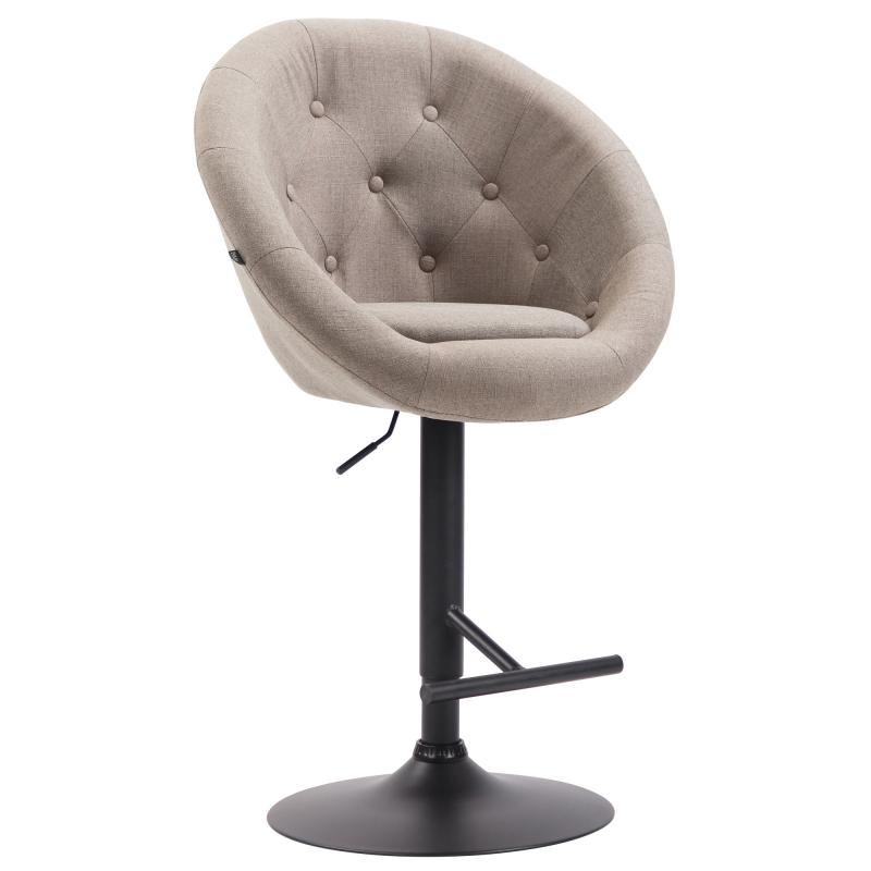 Barhocker HLO-CP88 V2 Stoff schwarz ~ taupe