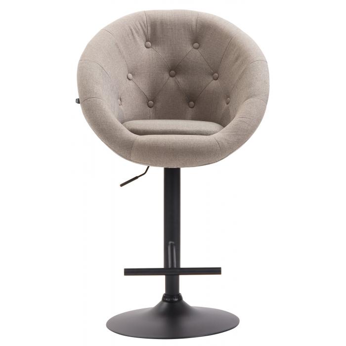 Barhocker HLO-CP88 V2 Stoff schwarz ~ taupe