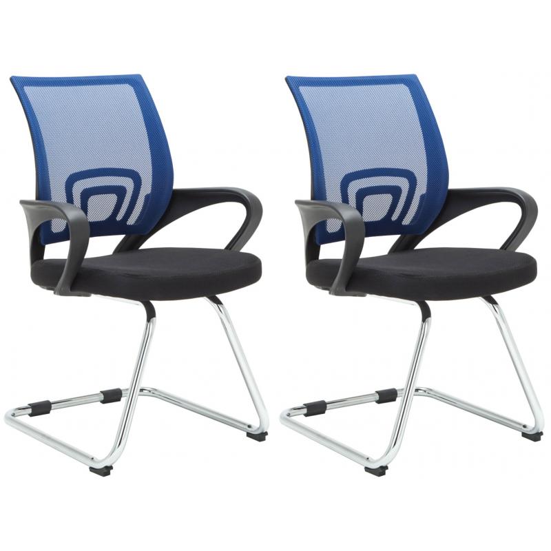 2er Set Besuchersthle HLO-CP81 ~ blau