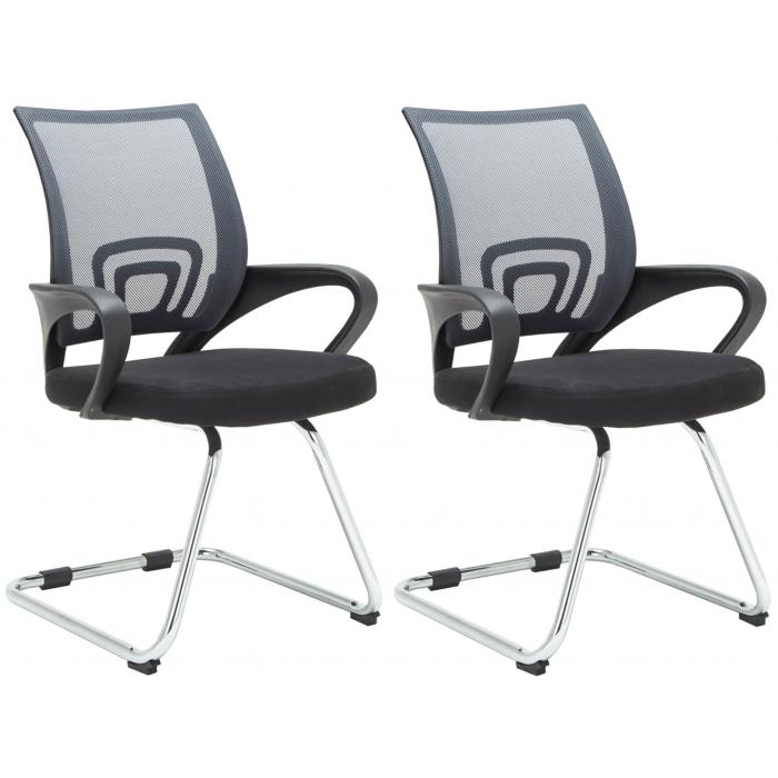 2er Set Besuchersthle HLO-CP81 ~ grau