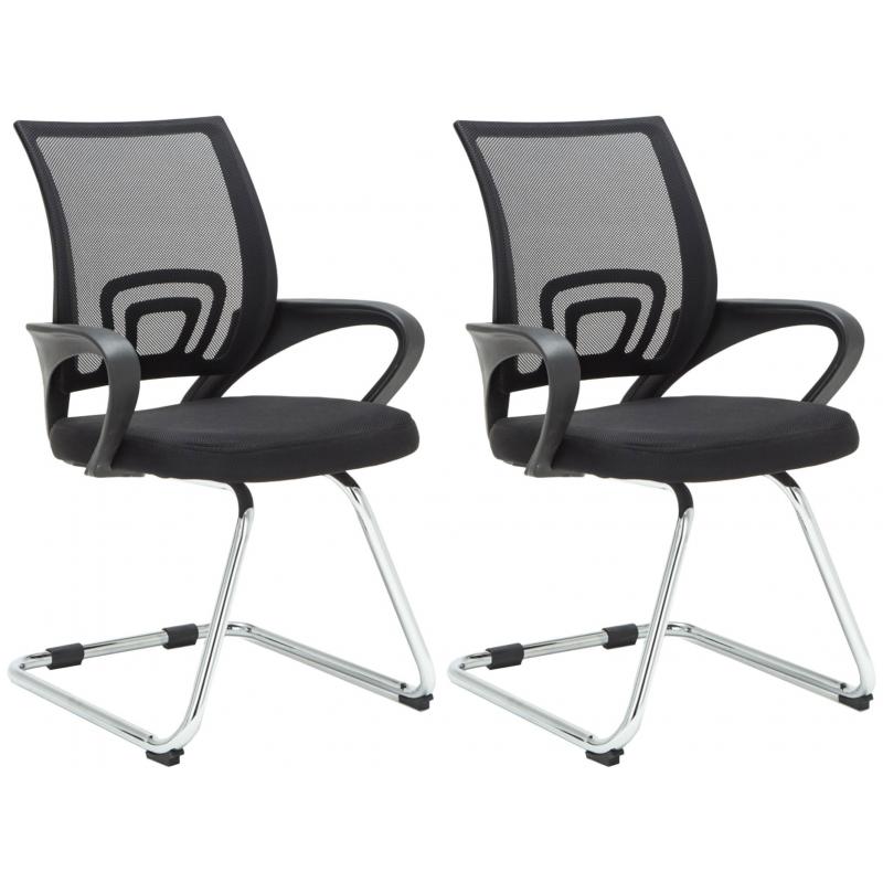 2er Set Besuchersthle HLO-CP81 ~ schwarz