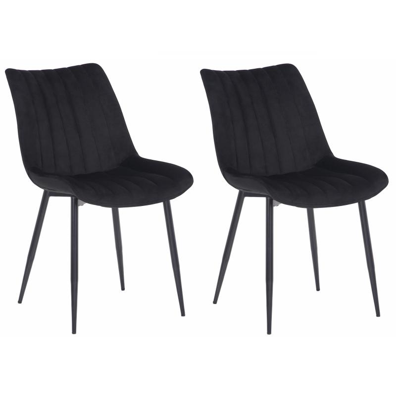 2er Set Sthle HLO-CP31 Samt ~ schwarz