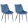 2er Set Stühle HLO-CP31 Samt ~ blau