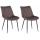 2er Set Stühle HLO-CP31 Samt ~ braun