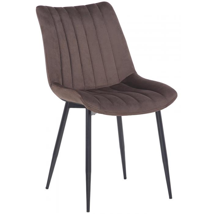 2er Set Stühle HLO-CP31 Samt ~ braun