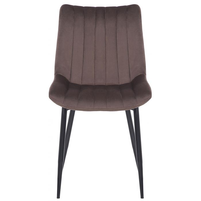 2er Set Stühle HLO-CP31 Samt ~ braun