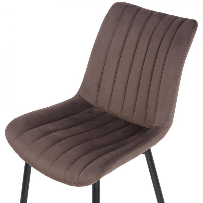 2er Set Stühle HLO-CP31 Samt ~ braun