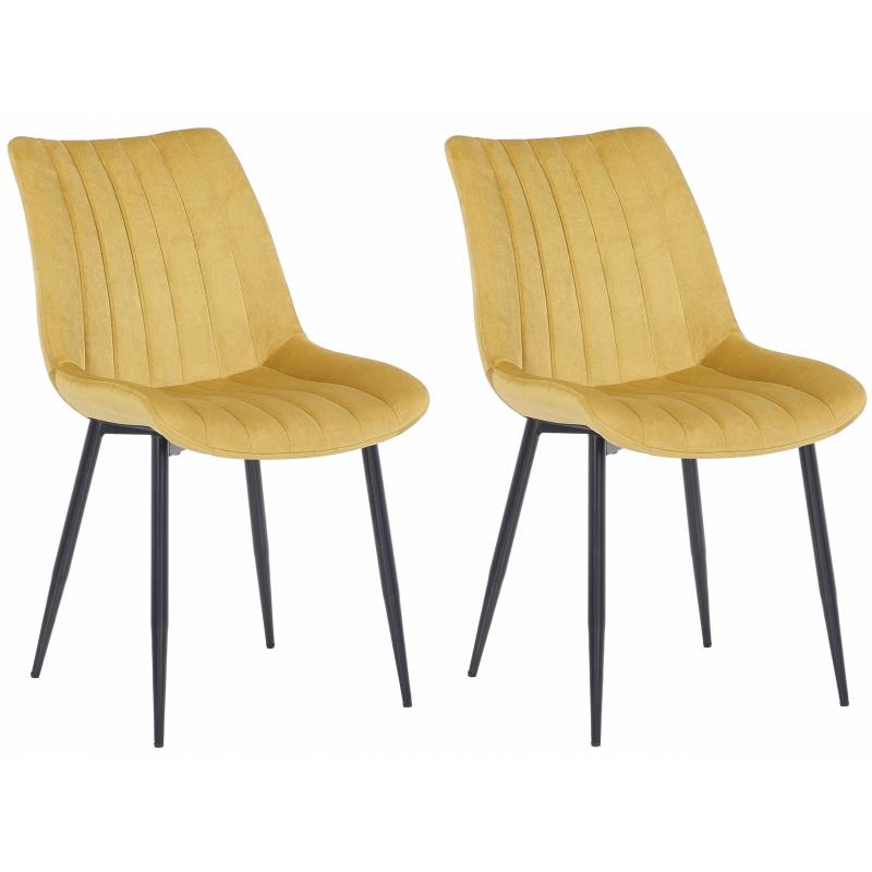 2er Set Sthle HLO-CP31 Samt ~ gelb
