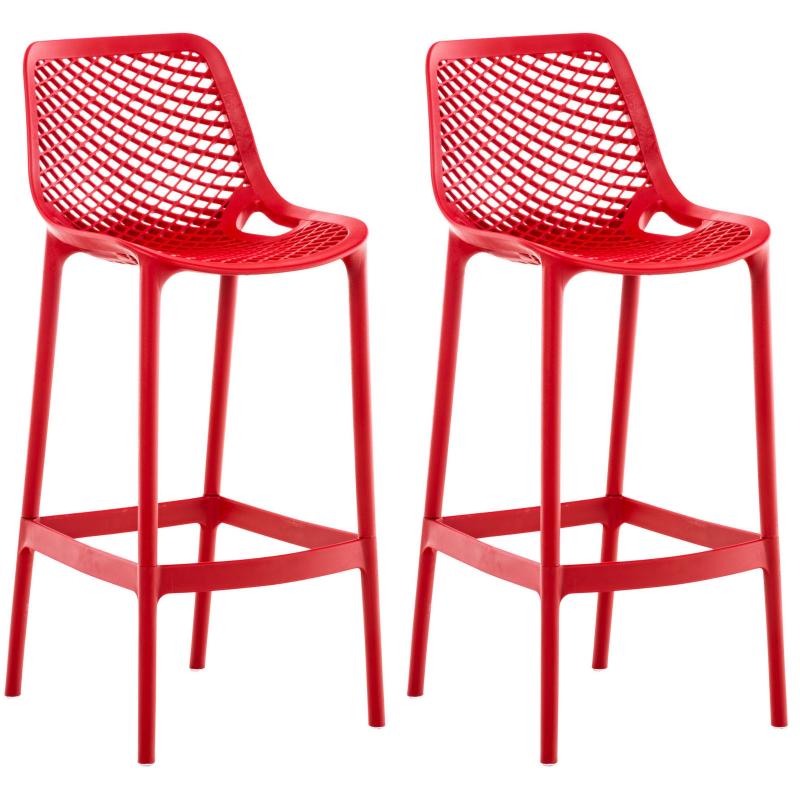 2er Set Barhocker HLO-CP57 ~ rot