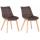 2er Set Esszimmersthle HLO-CP17 Samt ~ braun