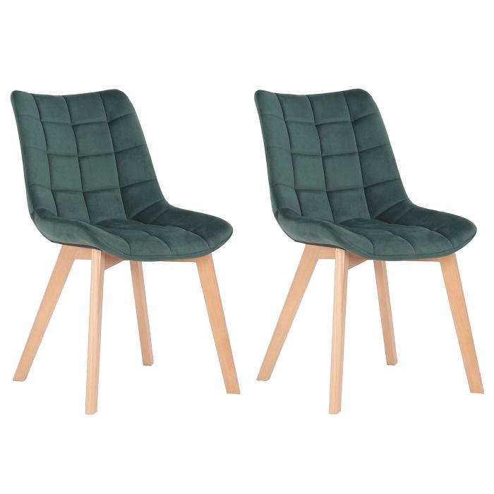 2er Set Esszimmersthle HLO-CP17 Samt ~ grn