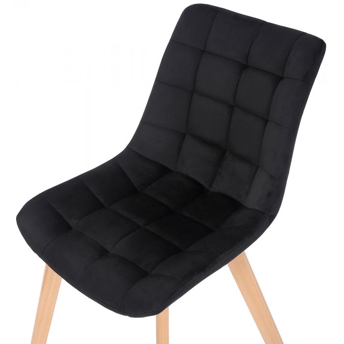 2er Set Esszimmersthle HLO-CP17 Samt ~ schwarz