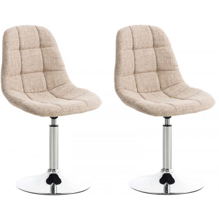 2er Set Sthle HLO-CP28 Stoff ~ creme
