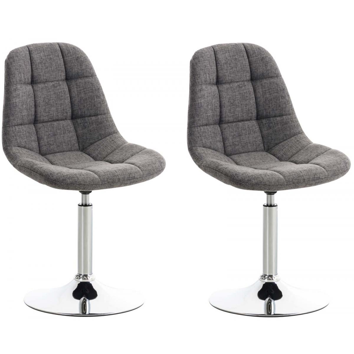 2er Set Sthle HLO-CP28 Stoff ~ hellgrau