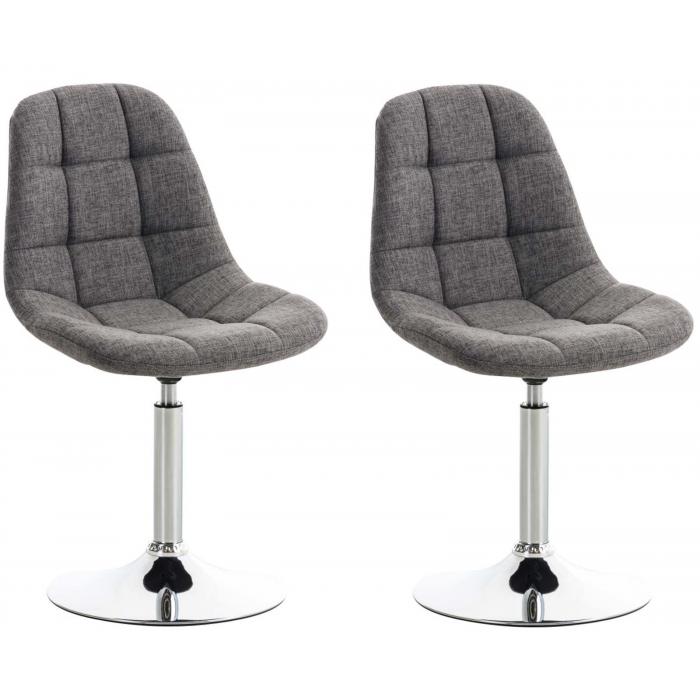 2er Set Sthle HLO-CP28 Stoff ~ hellgrau