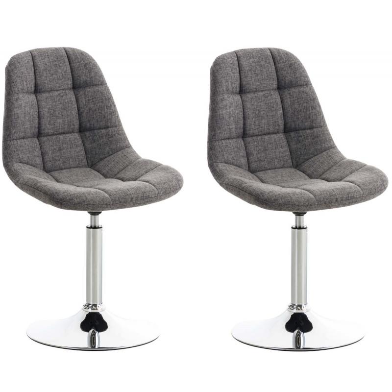 2er Set Sthle HLO-CP28 Stoff ~ hellgrau