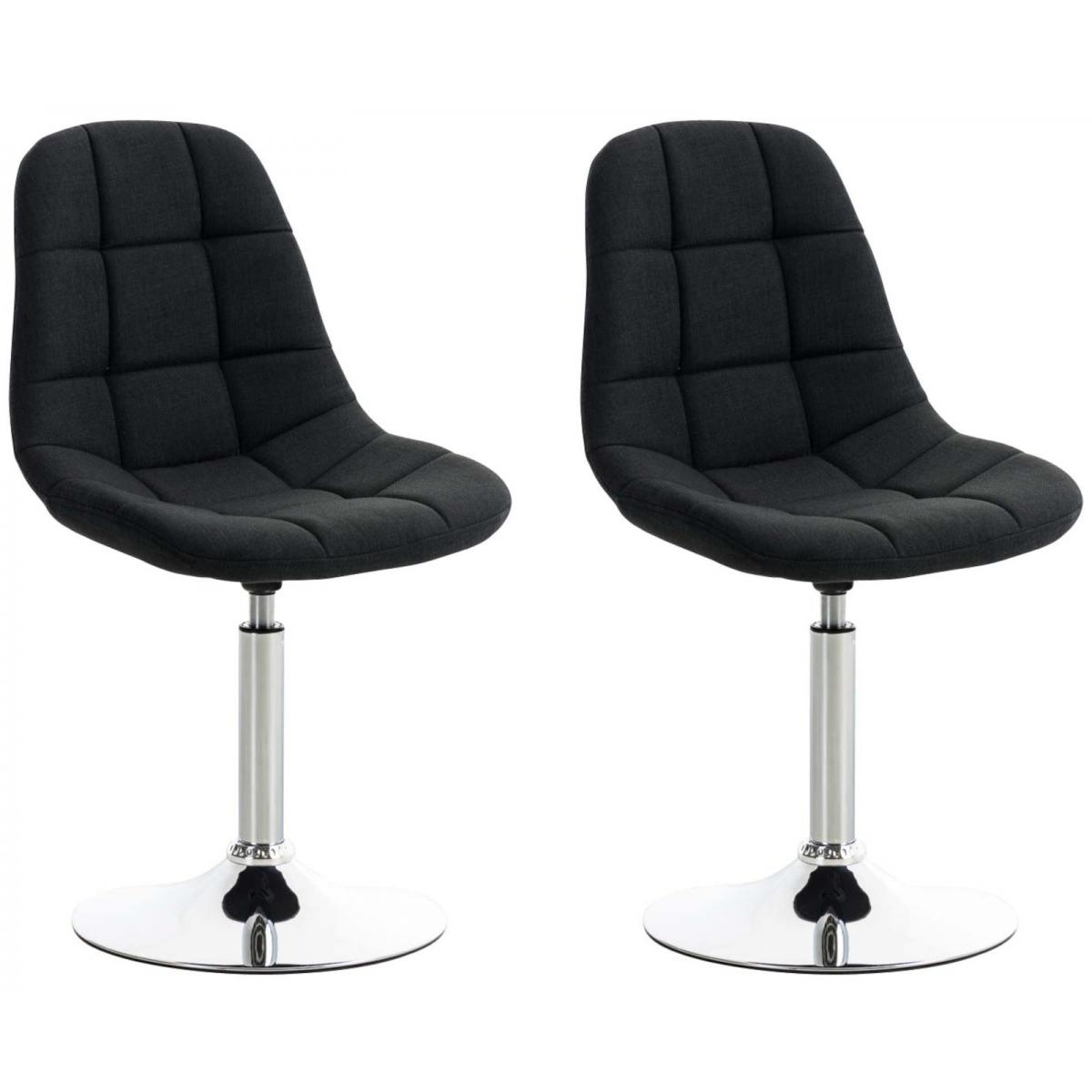 2er Set Sthle HLO-CP28 Stoff ~ schwarz