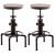 2er Set Barhocker HLO-CP70, Holz ~ bronze
