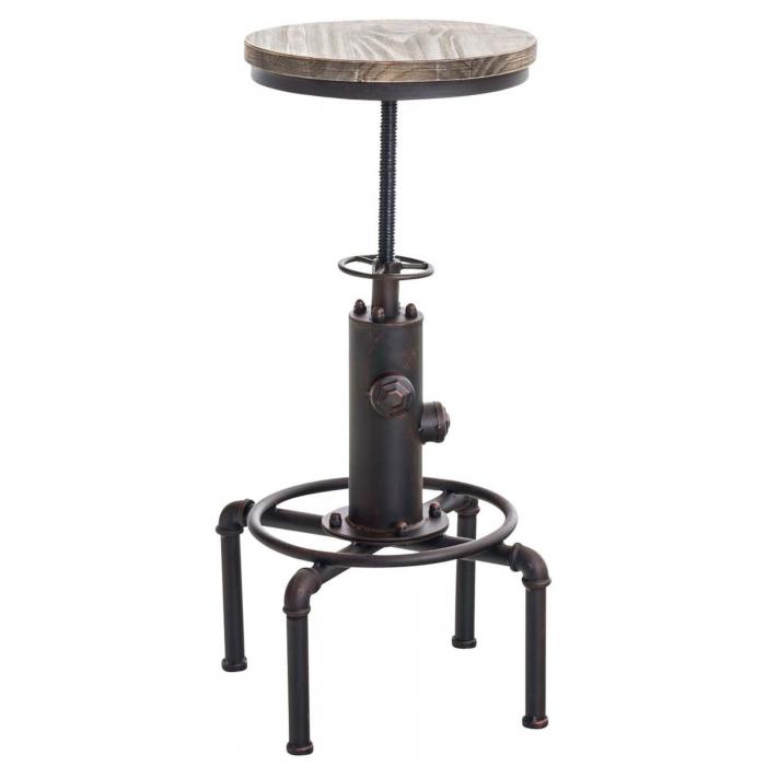 2er Set Barhocker HLO-CP70, Holz ~ bronze