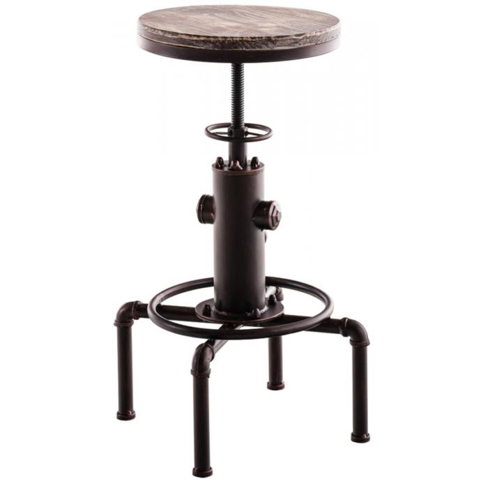 2er Set Barhocker HLO-CP70, Holz ~ bronze