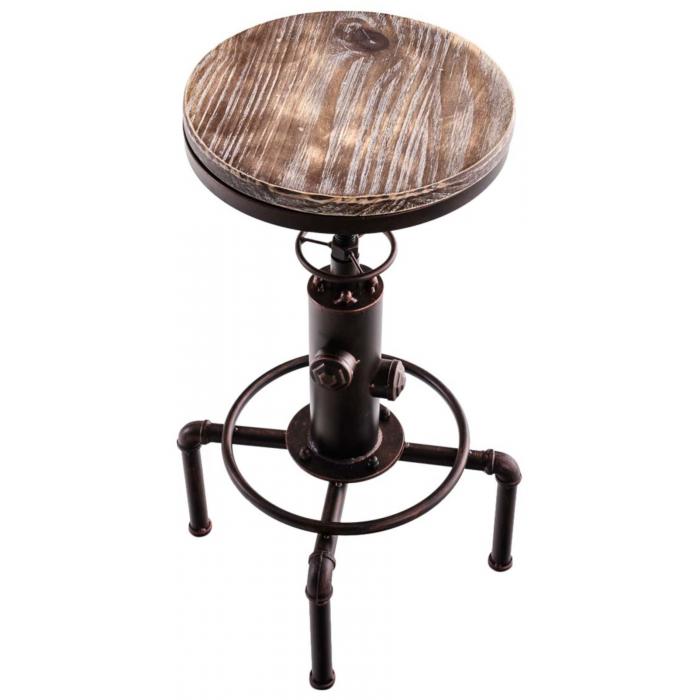 2er Set Barhocker HLO-CP70, Holz ~ bronze