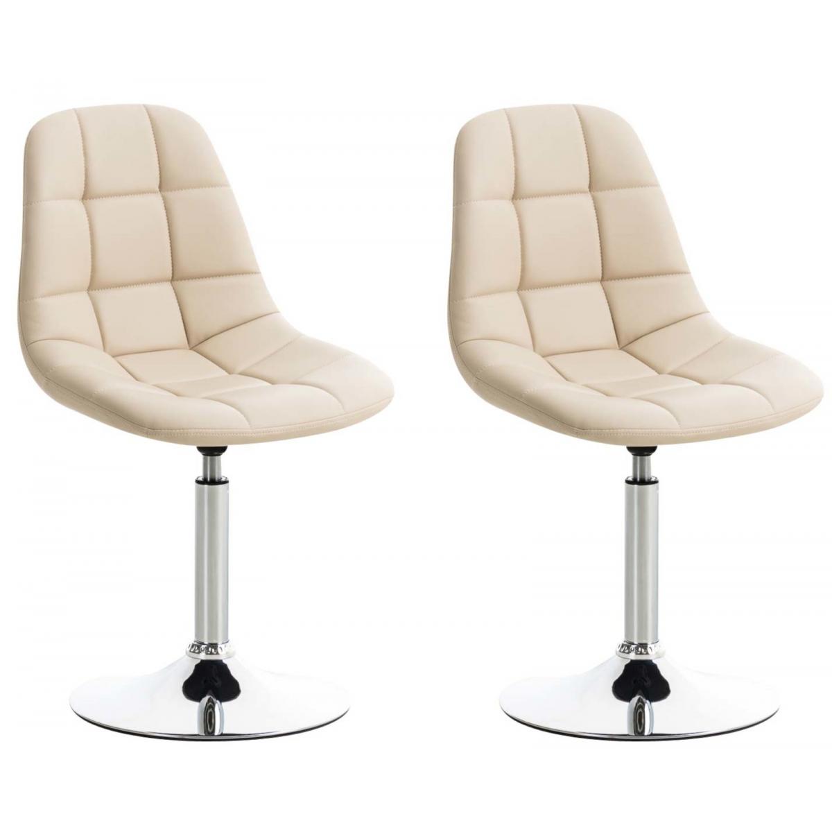 2er Set Sthle HLO-CP8 Kunstleder ~ creme