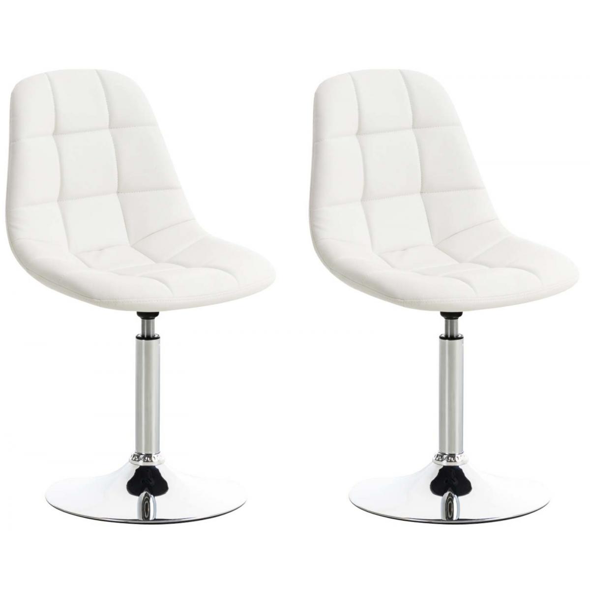 2er Set Sthle HLO-CP8 Kunstleder ~ wei