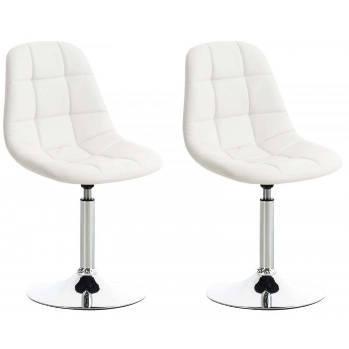 2er Set Sthle HLO-CP8 Kunstleder ~ wei
