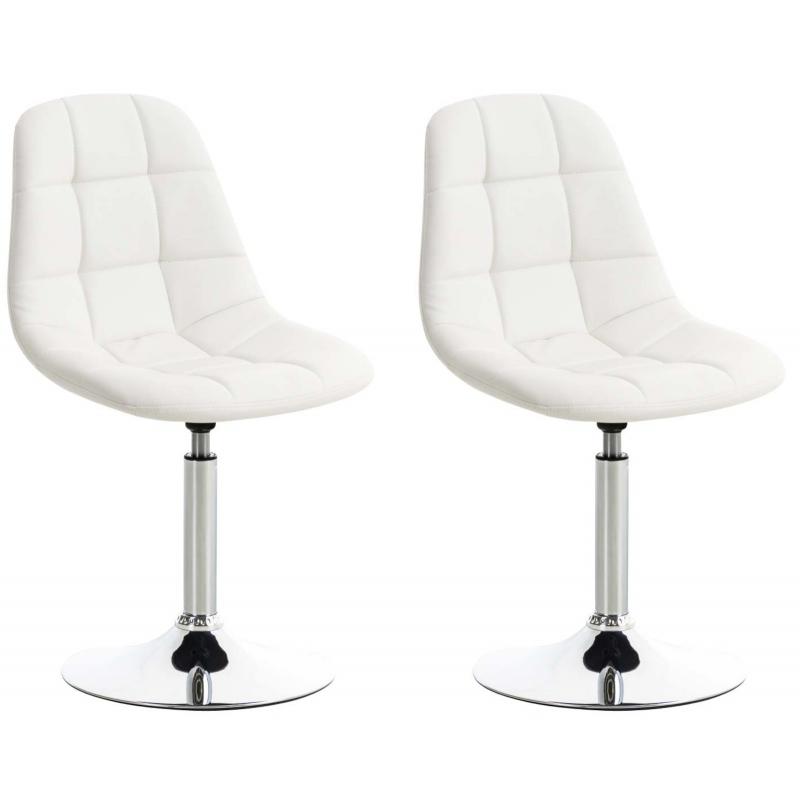 2er Set Sthle HLO-CP8 Kunstleder ~ wei