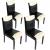 4er-Set Esszimmerstuhl Stuhl Küchenstuhl Littau ~ Kunstleder, schwarz-weiß, dunkle Beine