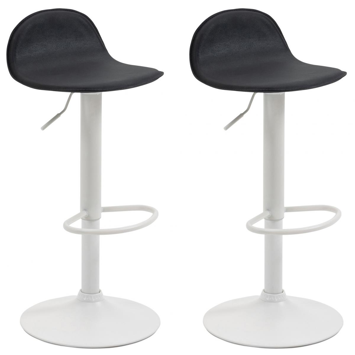 2er Set Barhocker HLO-CP27 V2 wei ~ schwarz