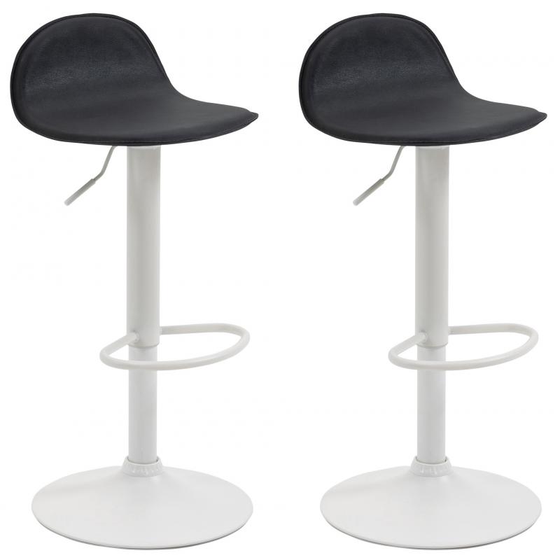 2er Set Barhocker HLO-CP27 V2 wei ~ schwarz