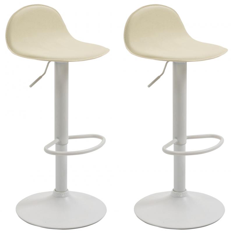 2er Set Barhocker HLO-CP27 V2 wei ~ creme