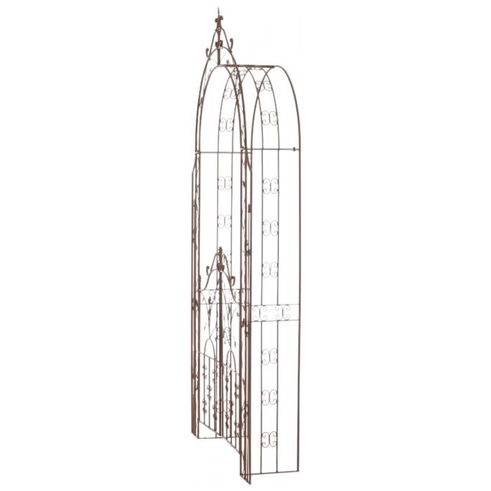 Rosenbogen mit Tor CP101, Eisen ~ antik-braun