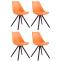 4er Set Sthle HLO-CP8 Kunstleder Rund cappuccino ~ orange