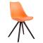 4er Set Sthle HLO-CP8 Kunstleder Rund cappuccino ~ orange