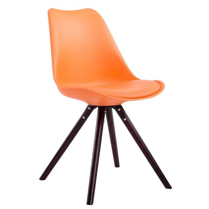 4er Set Sthle HLO-CP8 Kunstleder Rund cappuccino ~ orange