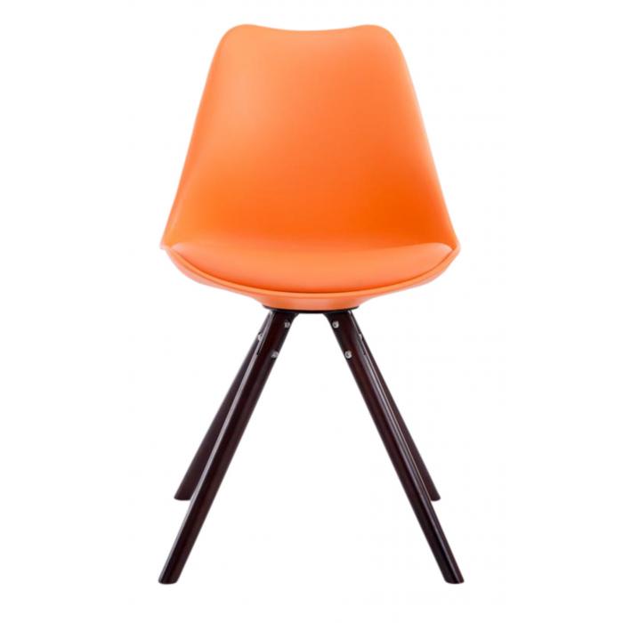 4er Set Sthle HLO-CP8 Kunstleder Rund cappuccino ~ orange