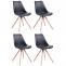 4er Set Sthle HLO-CP8 Kunstleder Rund natura ~ schwarz