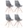 4er Set Sthle HLO-CP8 Kunstleder Rund natura ~ grau