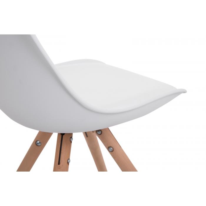 4er Set Sthle HLO-CP8 Kunstleder Rund natura ~ wei